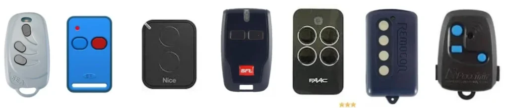 Controles remotos para portón de diferentes marcas y modelos.